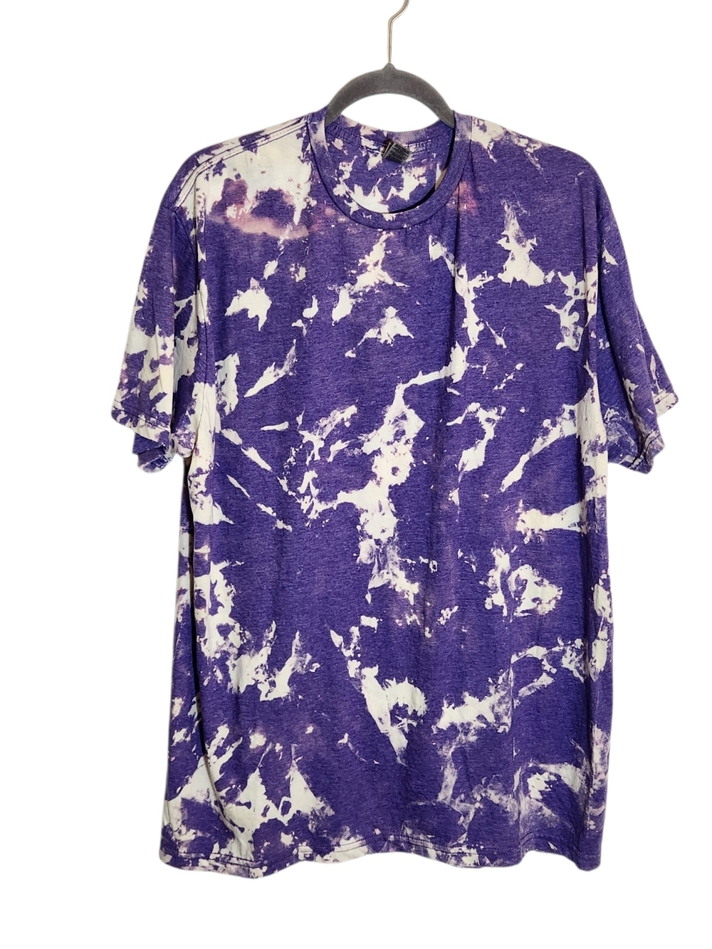 Gildan Purple and Off White Tie Dye Tee Size XL